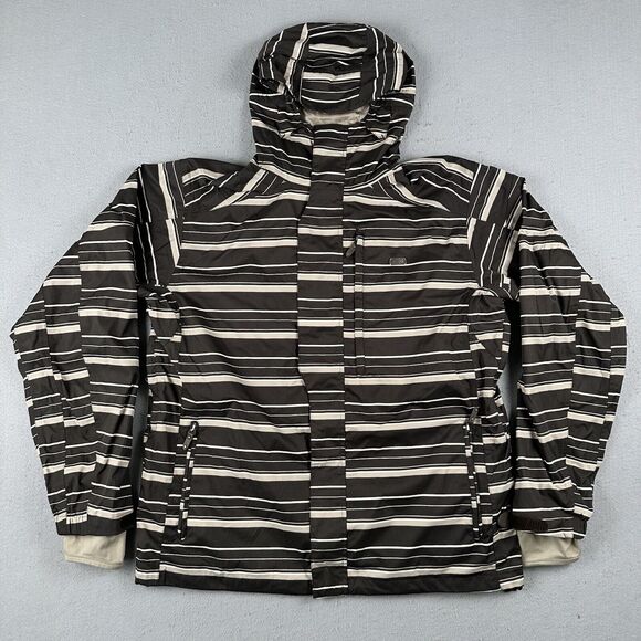 DC Jacket Men’s Large Brown Striped Exotex 10000 10k Volt Ski Snowboarding Y2K - Picture 1 of 16